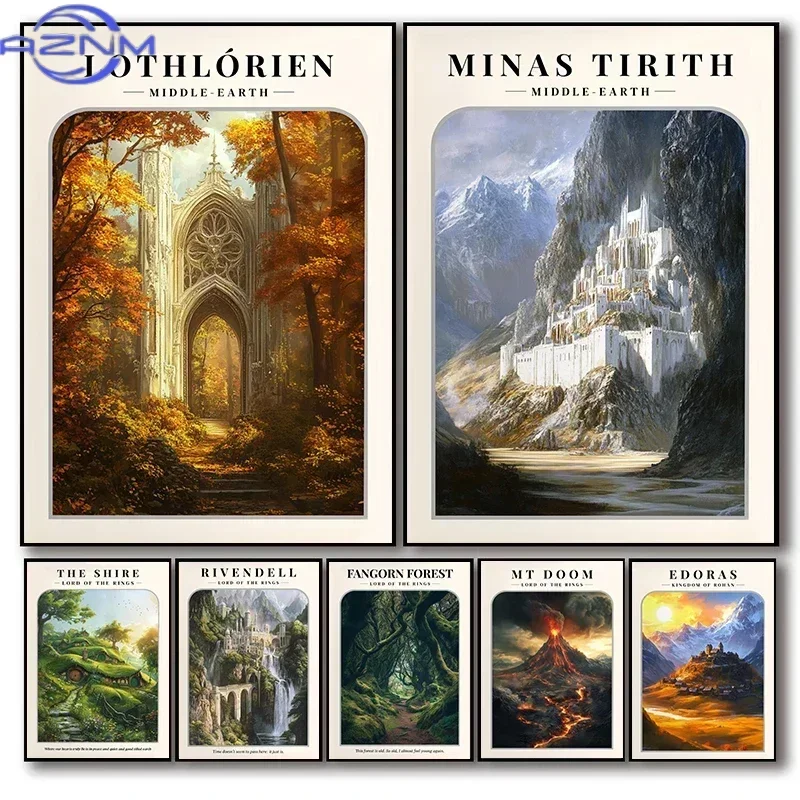 Klassische „Herr der Ringe“-Filmplakate, Science-Fiction-Drucke mit Elfen- und Hobbit-Motiven, Leinwandgemälde, Wandbild für Zuhause und Zimmer