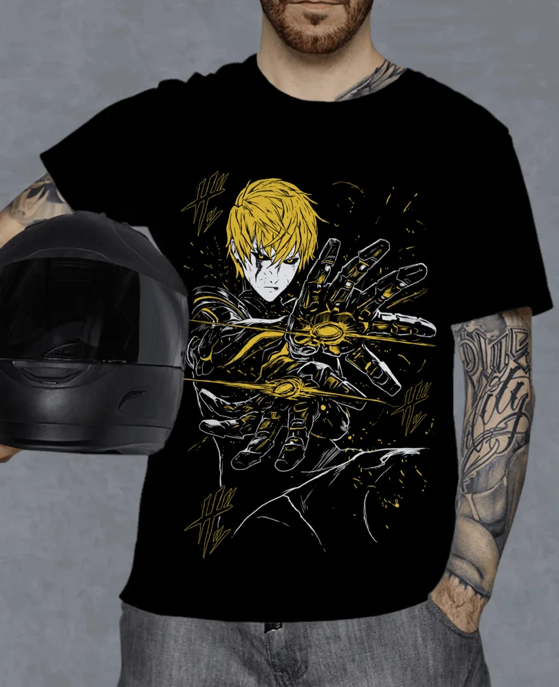 Genos One Punch Man Anime Manga Villain Unisex Tshirt T-Shirt Soft gift family