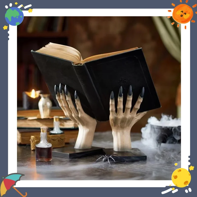 

Handmade Resin Witch Hand Supermarket Props Home Decor Halloween Display Stand Unique Desktop Decoration Cosplay Accessory
