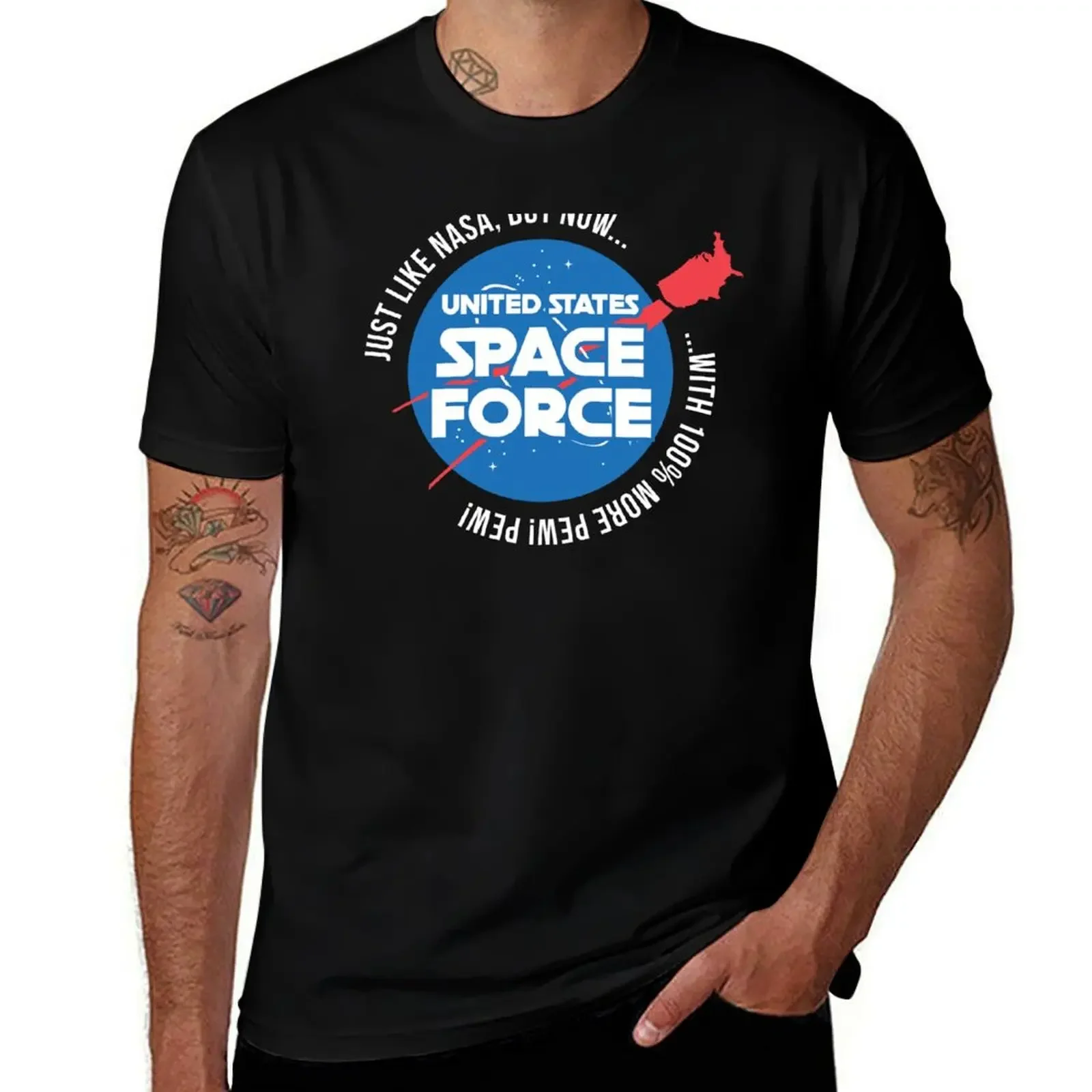 Space Force T-Shirt oversize t-shirts man anime clothes tees tops men graphic t shirts