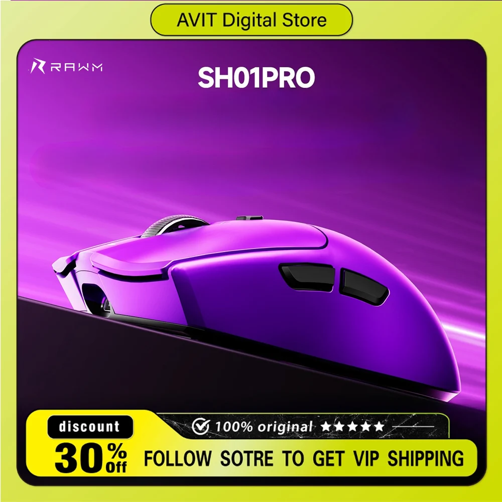 

Rawm SA-SH01 Pro Mouse Wireless Three Mode Paw3950 Lightweight Gaming Mouse Low Delay E-sports Gamer Mouse PC Accessories Gifts
