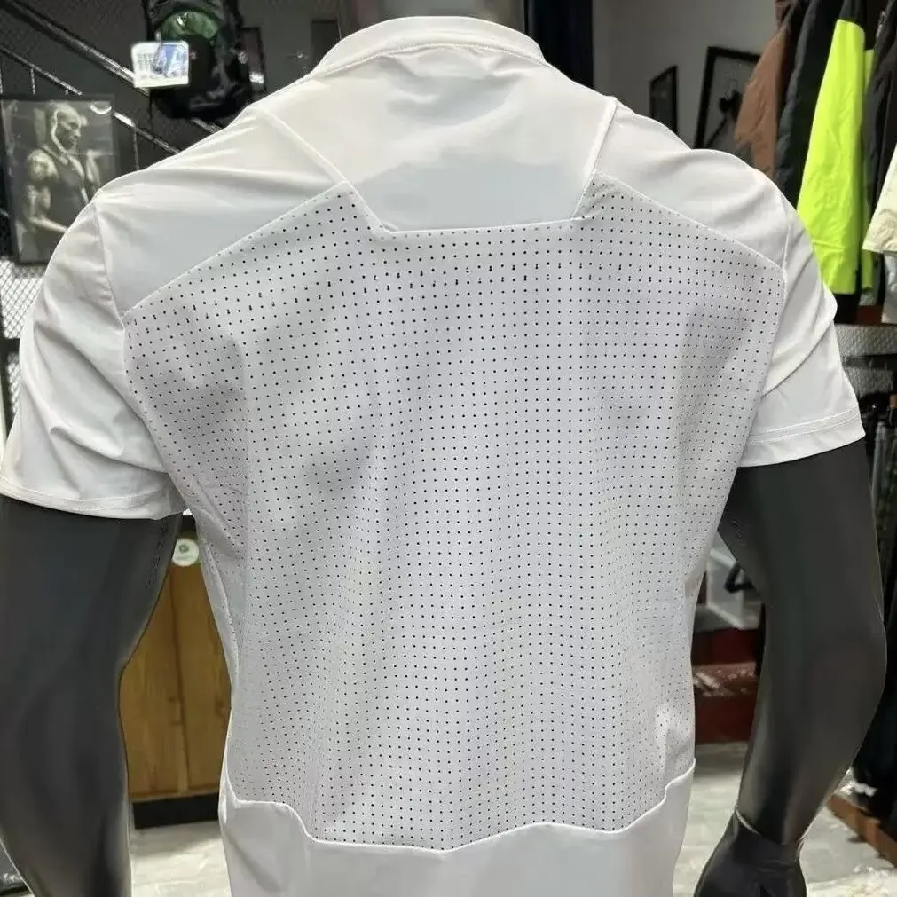 Muscle Fitness Sports Quick-Dry Breathable Sweat-Wicking Tight-Fit Short Sleeve Subtle Print Top T-Shirt Slim Fit for Muscular S