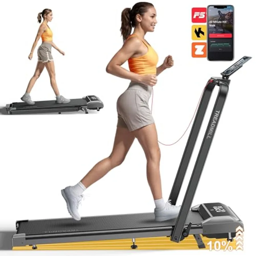 

Беговая дорожка Walking Pad с регулировкой угла наклона 2-в-1, складная, для дома и небольшого офиса, до 136 кг, портативная, компактная, подстольная беговая дорожка