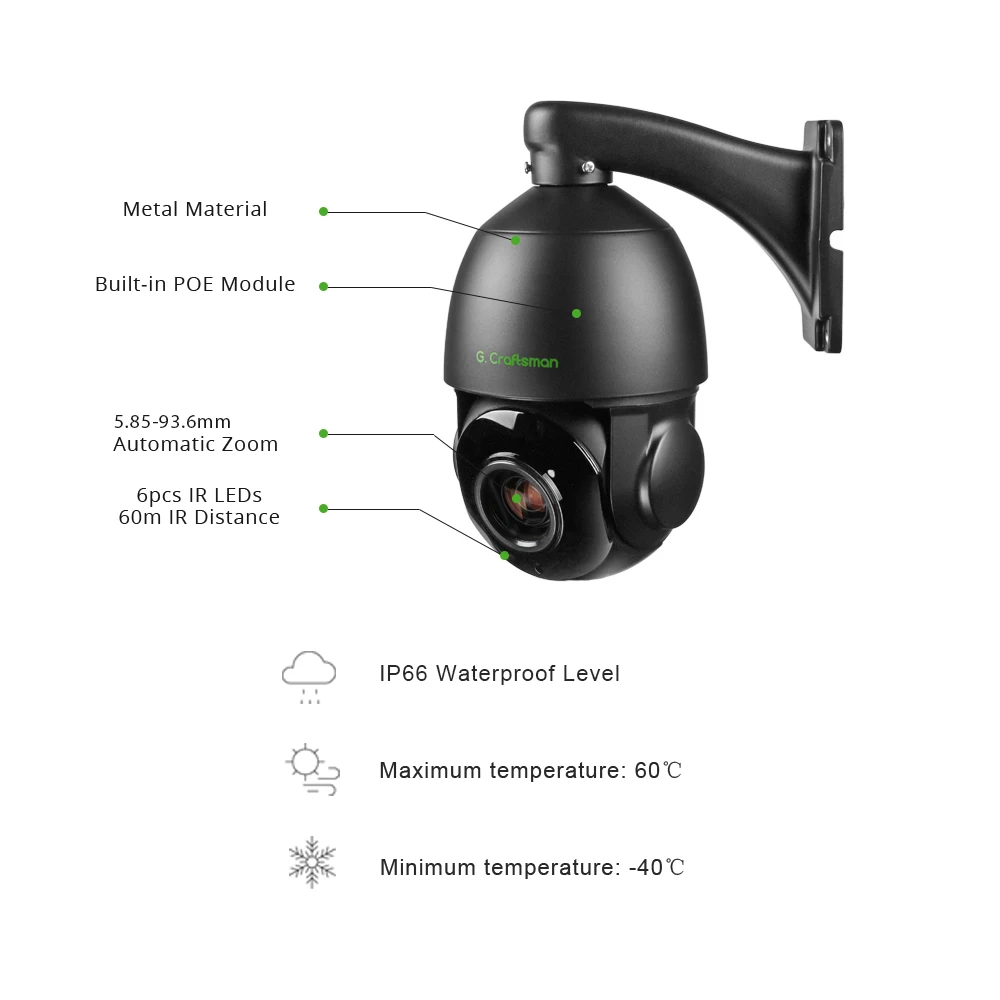 Imagem -04 - Xmeye 6.0mp Poe 20x Ptz Dome Sony335 Zoom Óptico Humano ir 60m Cctv Segurança à Prova Impermeável Água g. Artesão ru