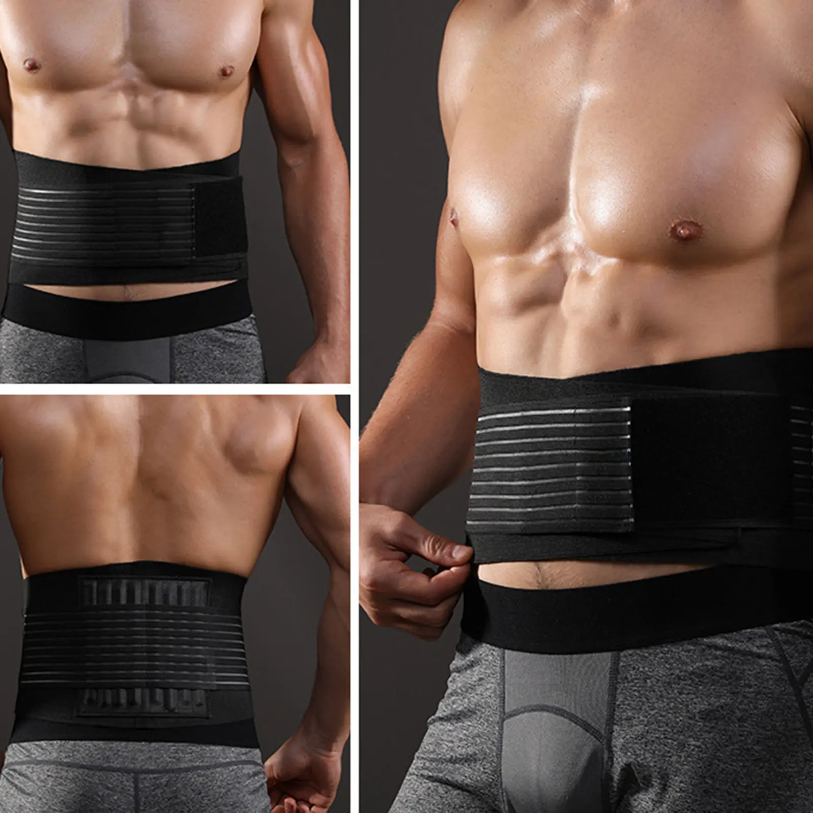 

Sports Waist Support Belt with Compression for Gym Workout Cycling Running Adjustable Elastic Back Brace for Men Women