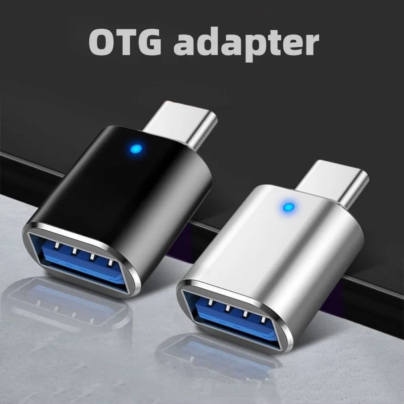 10Pcs Illuminated OTG Adapter Suitable For Type-COTG Converter Adapter Rechargeable USB Card reader converter Carplay Adapter