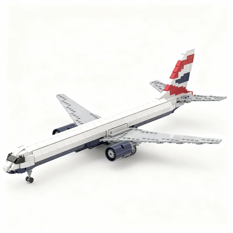 876 Piezas MOC Boeing 757 200 British Airways, Bloques de Construcción de Modelo de Avión, Regalos de Navidad, Juguetes de Construcción