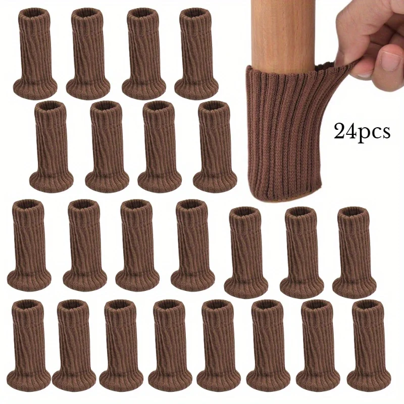 

24PCS Anti-Slip Chair Leg Socks High Elastic Chair Leg Floor Protectors PadsThick Chair Leg Caps Furniture Pads Covers Set