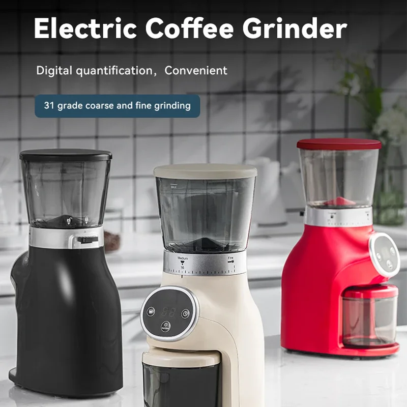 Electric Automatic Conical Burr Coffee Grinder with Digital Timer Display, Perfect for Espresso, Herbs, Spices, Nuts, Grain
