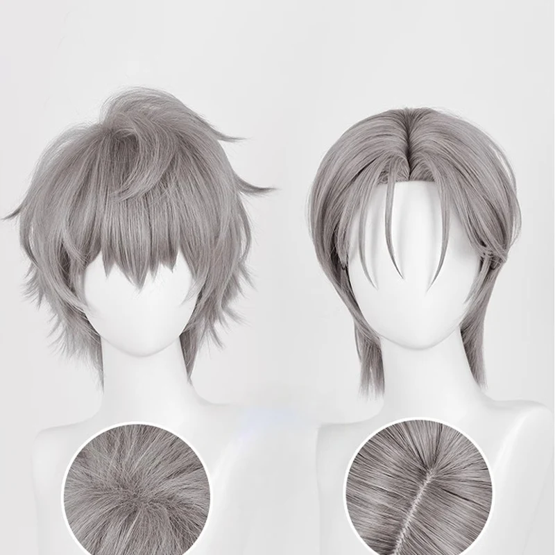 Till Anime Alien Stage rekwizyt Cosplay nowa peruka srebrnoszare włosy mężczyźni Conmic-Con świąteczne peruki Holloween