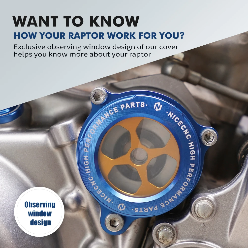 NICECNC – couvercle transparent pour filtre à huile moteur, pour Yamaha Raptor 700 2006-2024 RAPTOR 700R 2009 2011-2024 YFM 700 700R, accessoires ATV