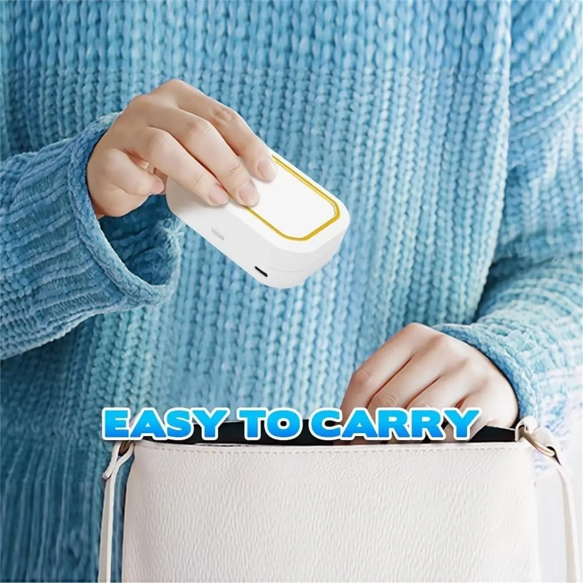 PHONE&GEAR Contacts Len Cleaning Machine, Portable Ultrasonic Contacts Lens Cleaner, 360 ° High-Frequency Vibrate