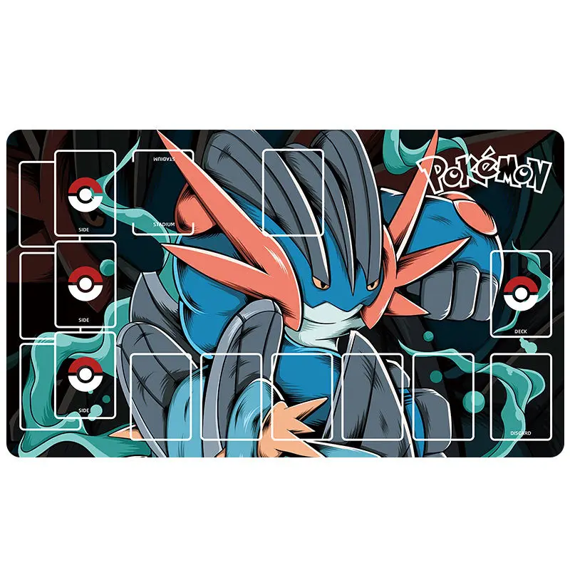 Pokemon PTCG Dedicated Game Battle Card Mat Pikachu Gengar Bulbasaur 60*35cm Anti-slip Game Table Mat  Anime Gift Toy