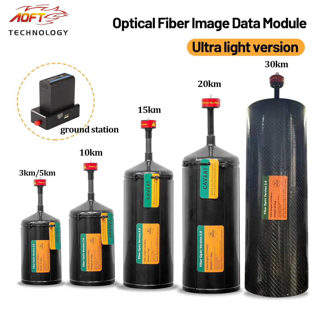 FPV Optical Fiber Image Data Module 3km/5km/10km/15km/20km/25km/30km Optical Link Sky FPV Drone Image Transmission to Ground end