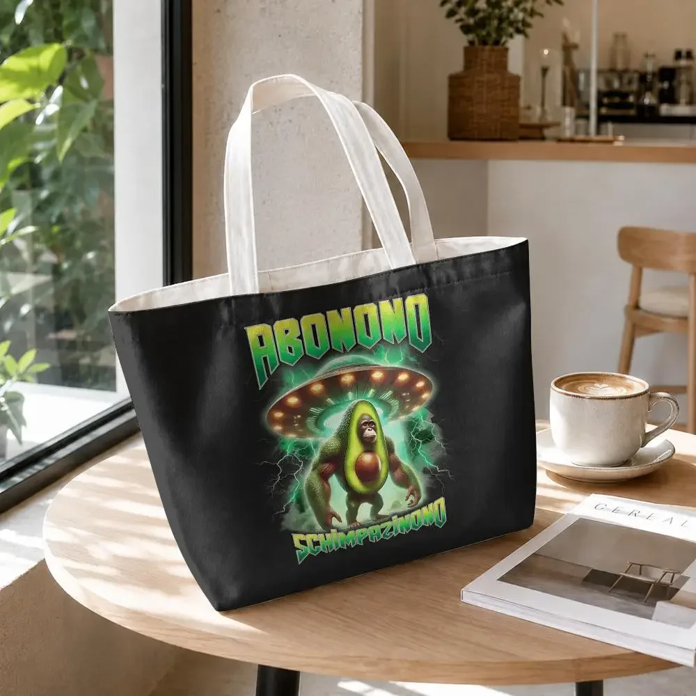 Brain Rot Meme Tralalero Tralala Storage Bags 2-Piece Canvas Tote Bags with Zipper Shoulder Handbags for Daily Shopping Travel