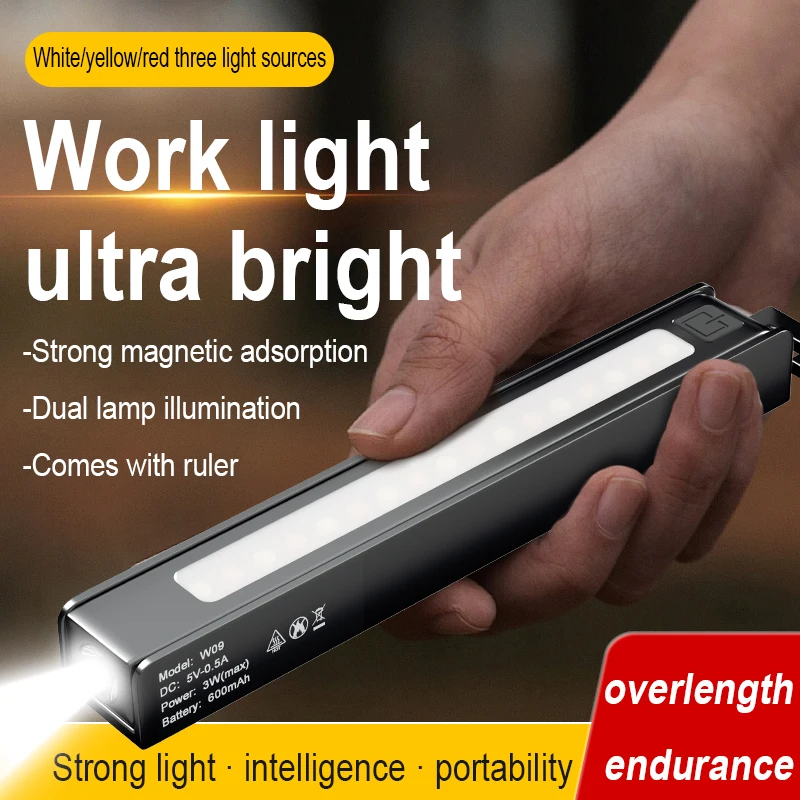 

Портативный светодиодный фонарик-ручка, перезаряжаемый карманный светильник для кемпинга, работы, ремонта, уличный маленький мини-свет, магниты с зажимом