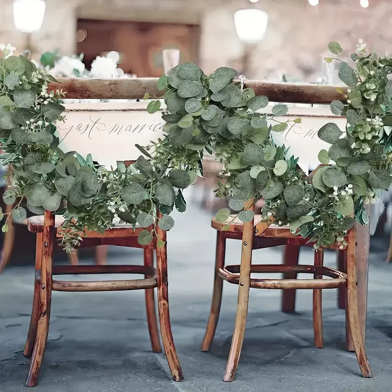 1,8 m künstliche Blumen Eukalyptus-Girlande, grün, gefälschte hängende Ranken für Hochzeiten, Zuhause, Garten, Outdoor, Garten, Bogen, Wanddekoration – Detail 4