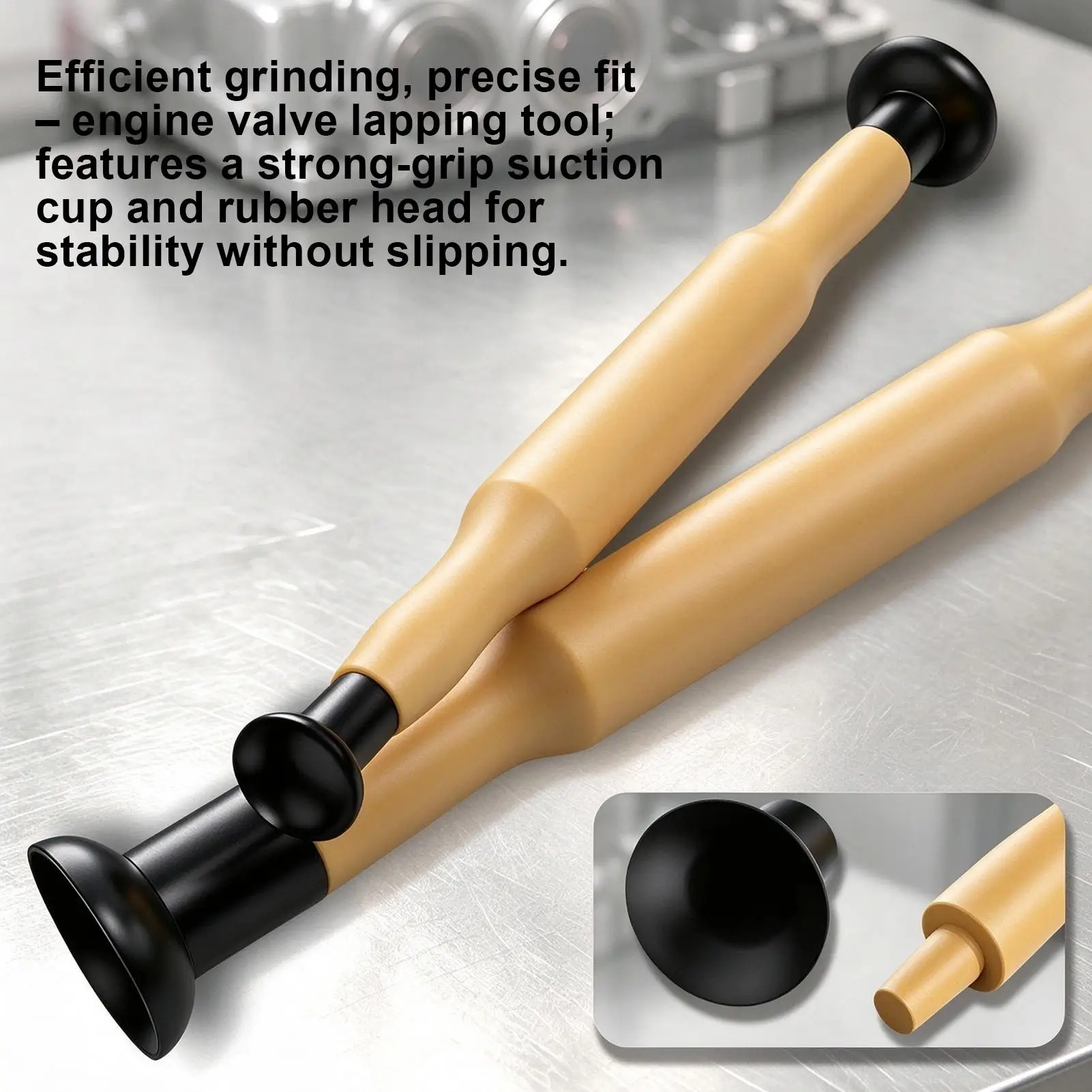 Valve Lapping Kit 2 Pieces Double-Ended Car Maintenance Stick Valve Lapping Tool Kit For Motorcycle Lawn Mower Small Engines 3