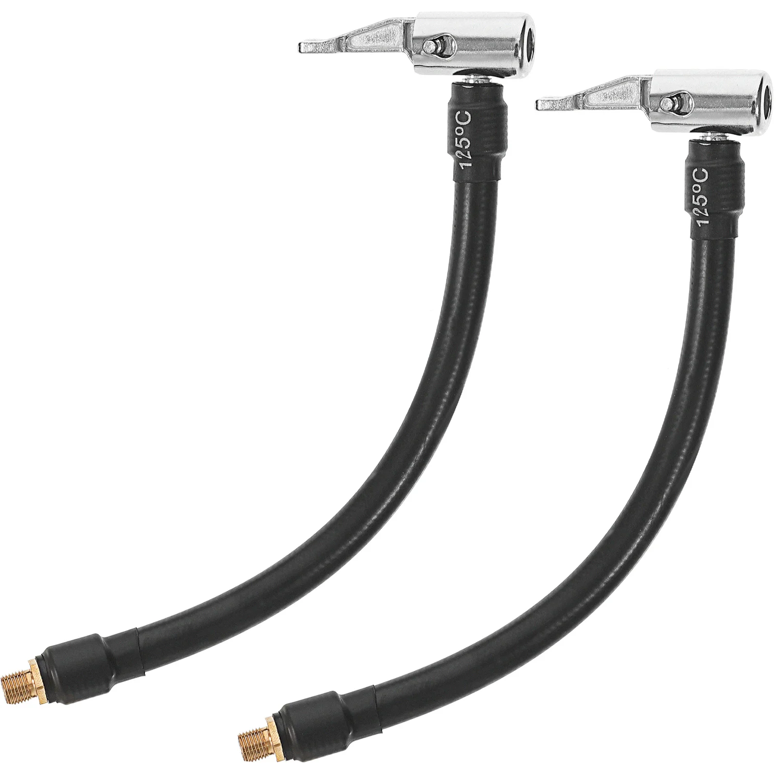 

2Pcs Air Pump Extension Hose Rubber Pipe Replacement Fast Tire Inflator Tube Flexible Clip Male Thread Fitting