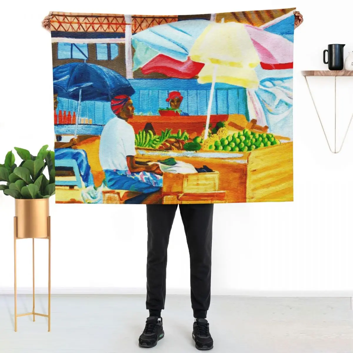 Market Square - Grenada Throw Blanket Furrys anime Hairys For Decorative Sofa Hair Blankets