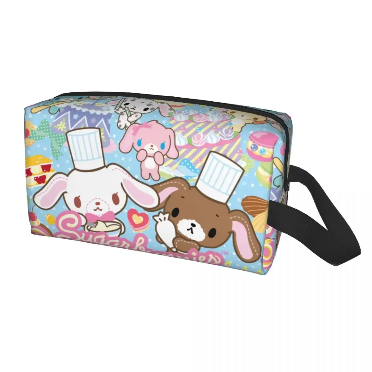 Sugarbunniess-Trousse de toilette personnalisée pour femme, trousse de rangement, trousse de maquillage, trousse de maquillage, trousse de beauté, dessin animé japonais