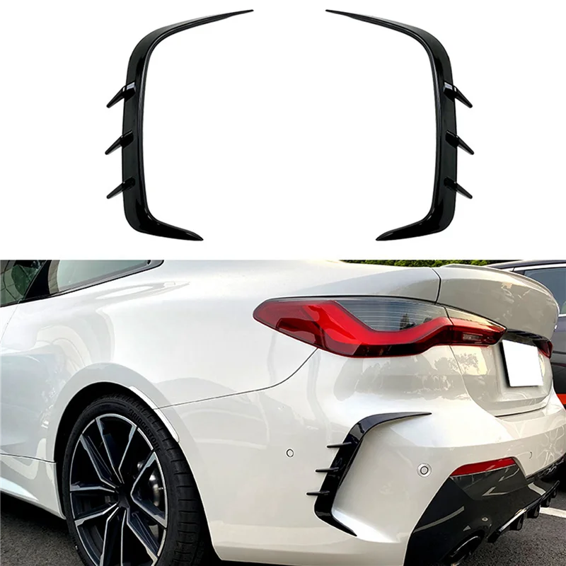 

2 Pair Rear Bumper Spoiler Air Vent Cover Side Canard For BMW 4 Series G22 G23 425I 430I M440I M Sport