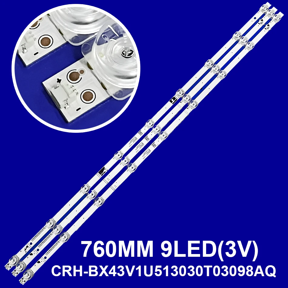 

3 шт./компл. полосы светодиодной подсветки для Hisense 43H6F 43R6000FM 43R7F 43r6e1 R43B7300UK R43B7120UK CRH-BX43V1U513030T03098AQ