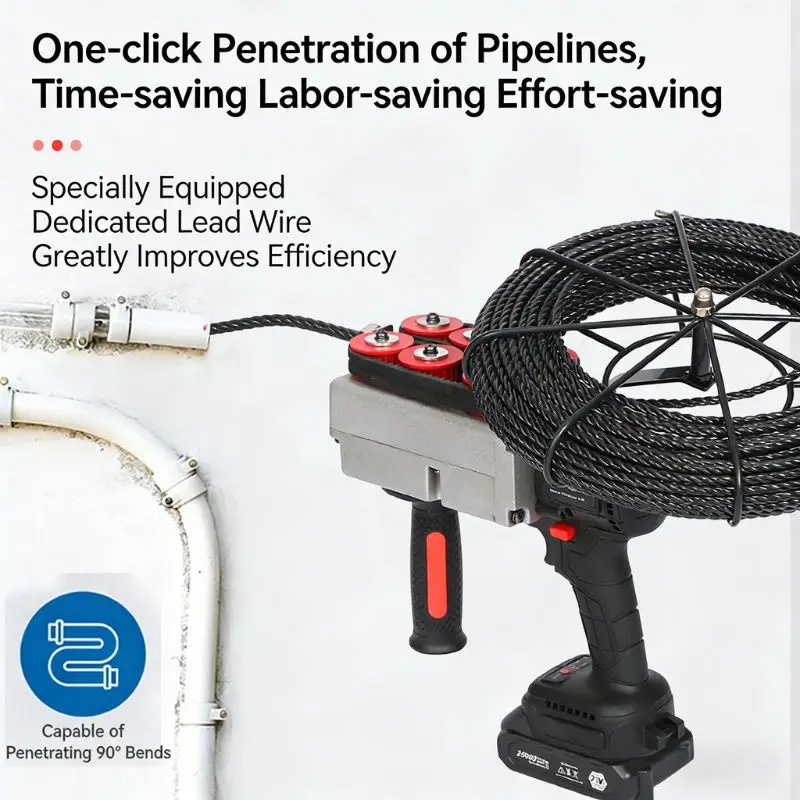 Pipe Wiring Wire Threading Machine Brushless Lithium-ion Rechargeable Electrician Wire Puller
