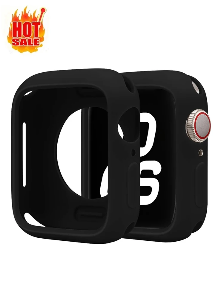 Weiche Silikonhülle für Apple Watch Case 11 10 46mm 42mm 40/44/41/45mm Zubehör Stoßschutz iWatch Serie 9 8 7 6 5 SE 3