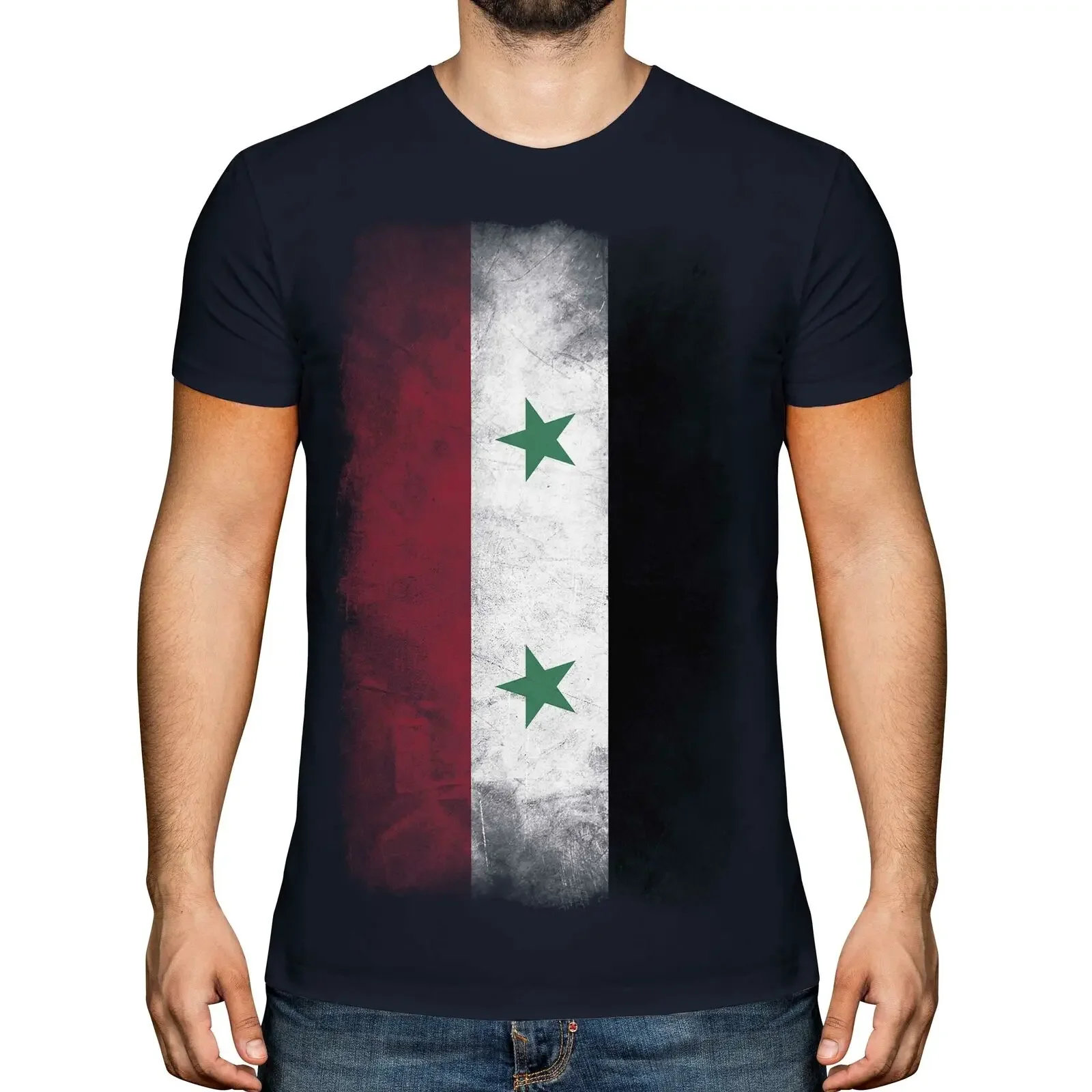 

Syria Faded Flag Fashion Suriyah Football Syrian Gift T-Shirt. Summer Cotton Short Sleeve O-Neck Mens T Shirt New S-3XL