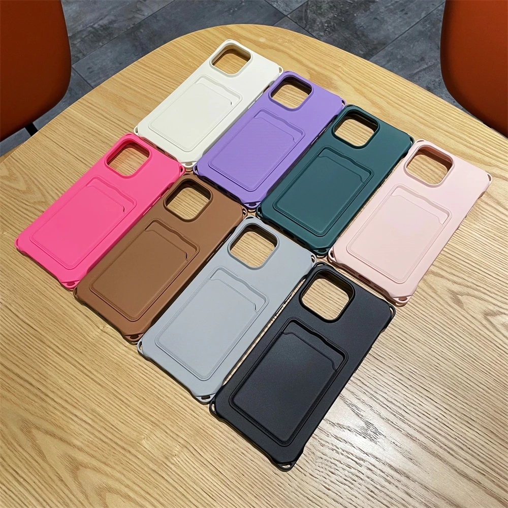 Hot Sale Candy Soft TPU Color Slot Card Phone Case For iphone 17 Air 16 15 14 Plus Pro Xs Max 16e 17e X XR Silicone Back Cover view 5