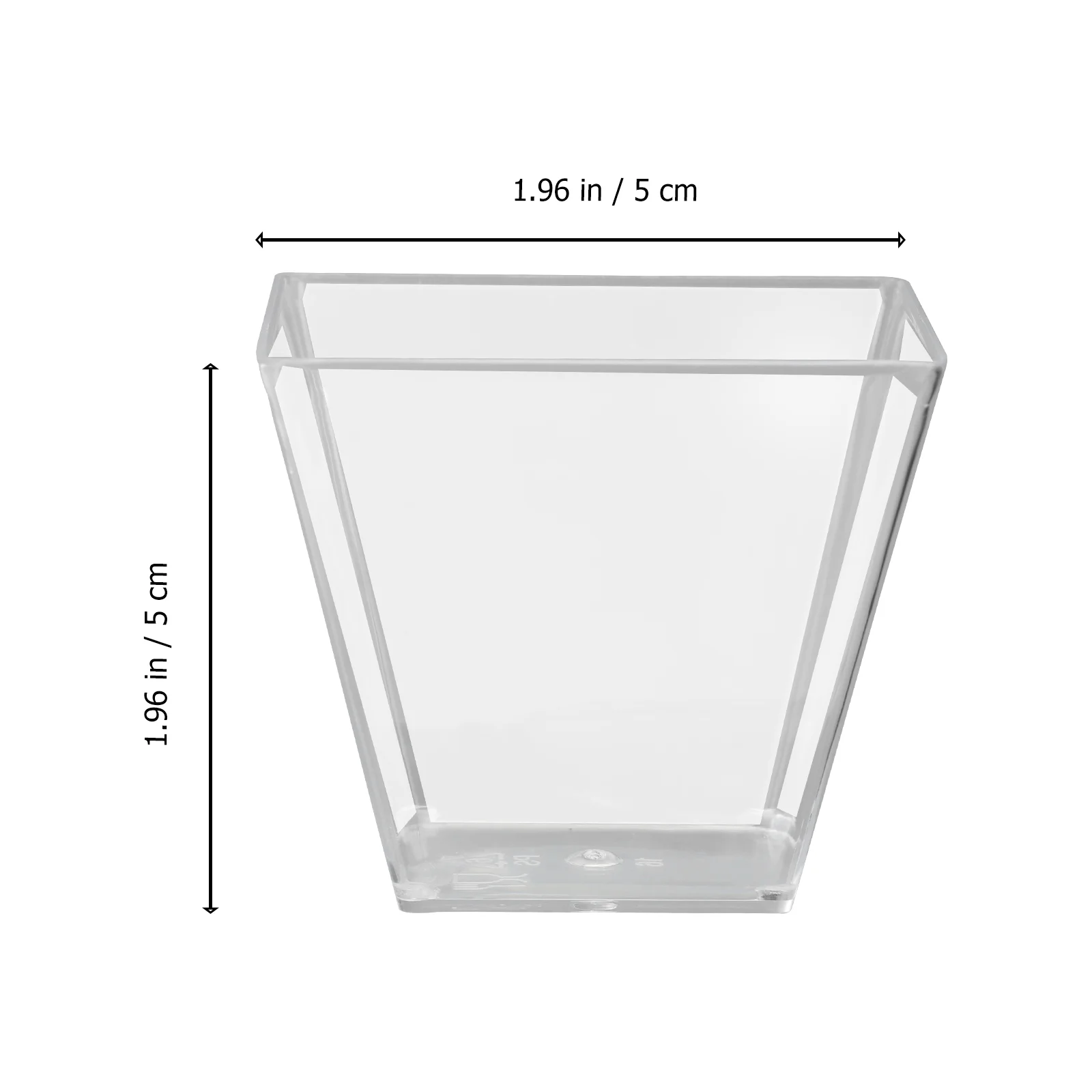 100PCS 60ML Transparent Dessert Cups Hard Plastic Trapezoid Square Dessert Cup Food Grade Plastic Portion Cups Disposable Desser