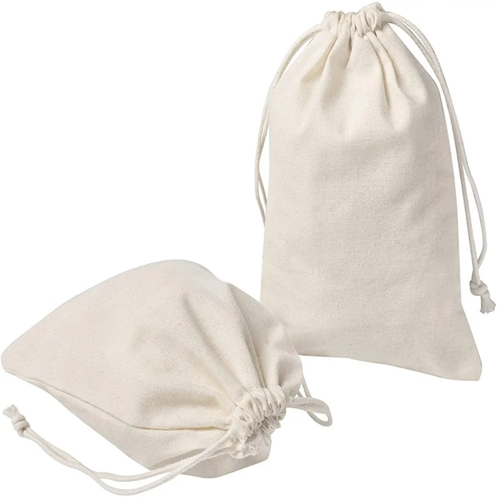 10/20/30 Pcs/Lot 100% Cotton Drawstring Storage Christmas Wedding Gift Jewelry Bag Reusable Home Dust Bag Customize Your Logo