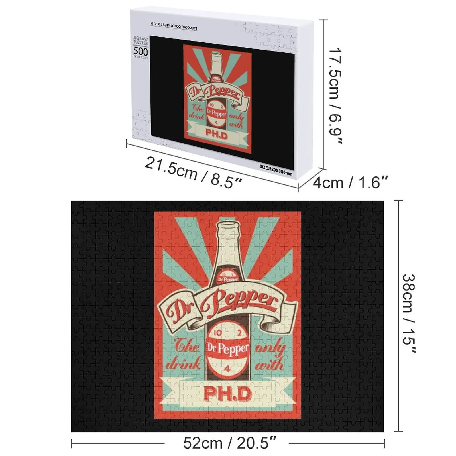 Puzzle Dr. Pepper Vintage dla dzieci, spersonalizowane prezenty ze zdjęciem, układanka