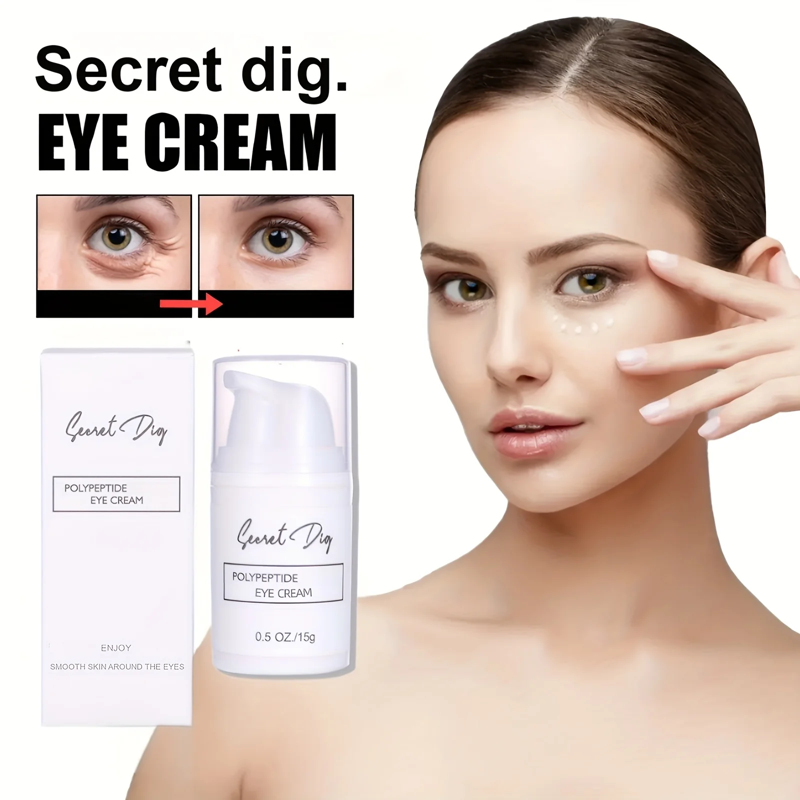 

SECRET DIG Peptide Eye Cream – Deep Hydration & Smoothing, Lightweight Formula for All Skin Types, 15ml / 0.51oz