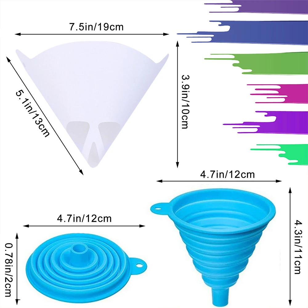 Paint Paper Funnel, Car Spray Paint Filter, Mixing Coating, Disposable Filter Paper, 100 Mesh Spray Gun Bracket