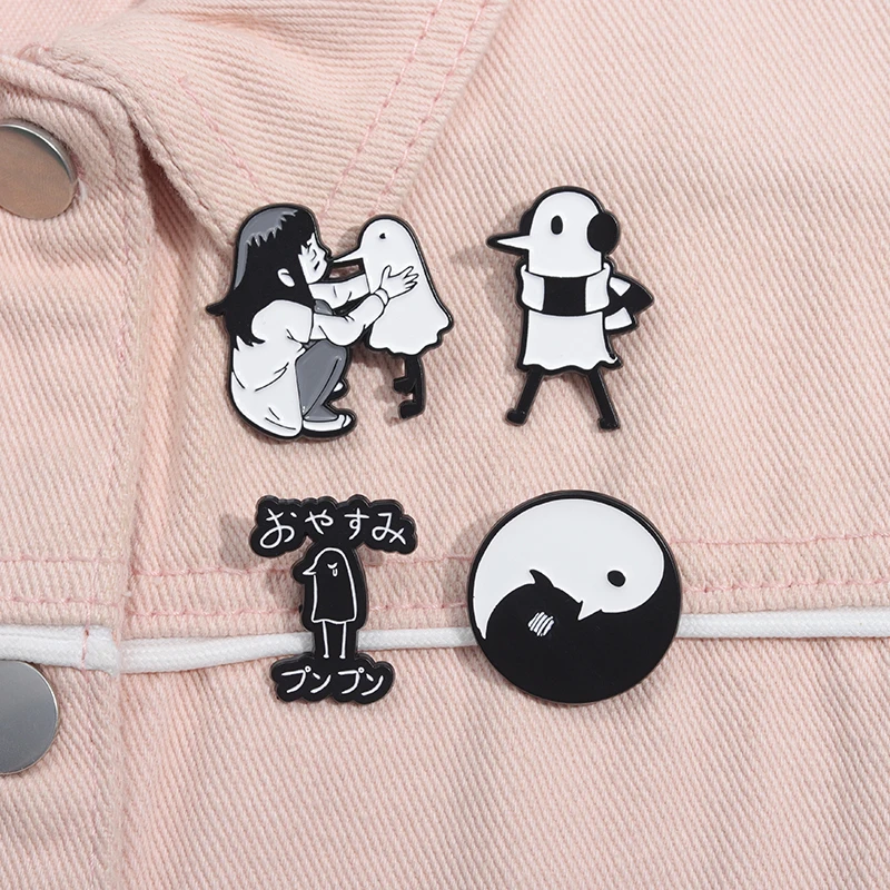 Graffiti Like Chick Enamel Pin Good Night Punpun Curability Anime Comic Brooch Lapel Backpack Badge Jewelry Gift For Fans Friend