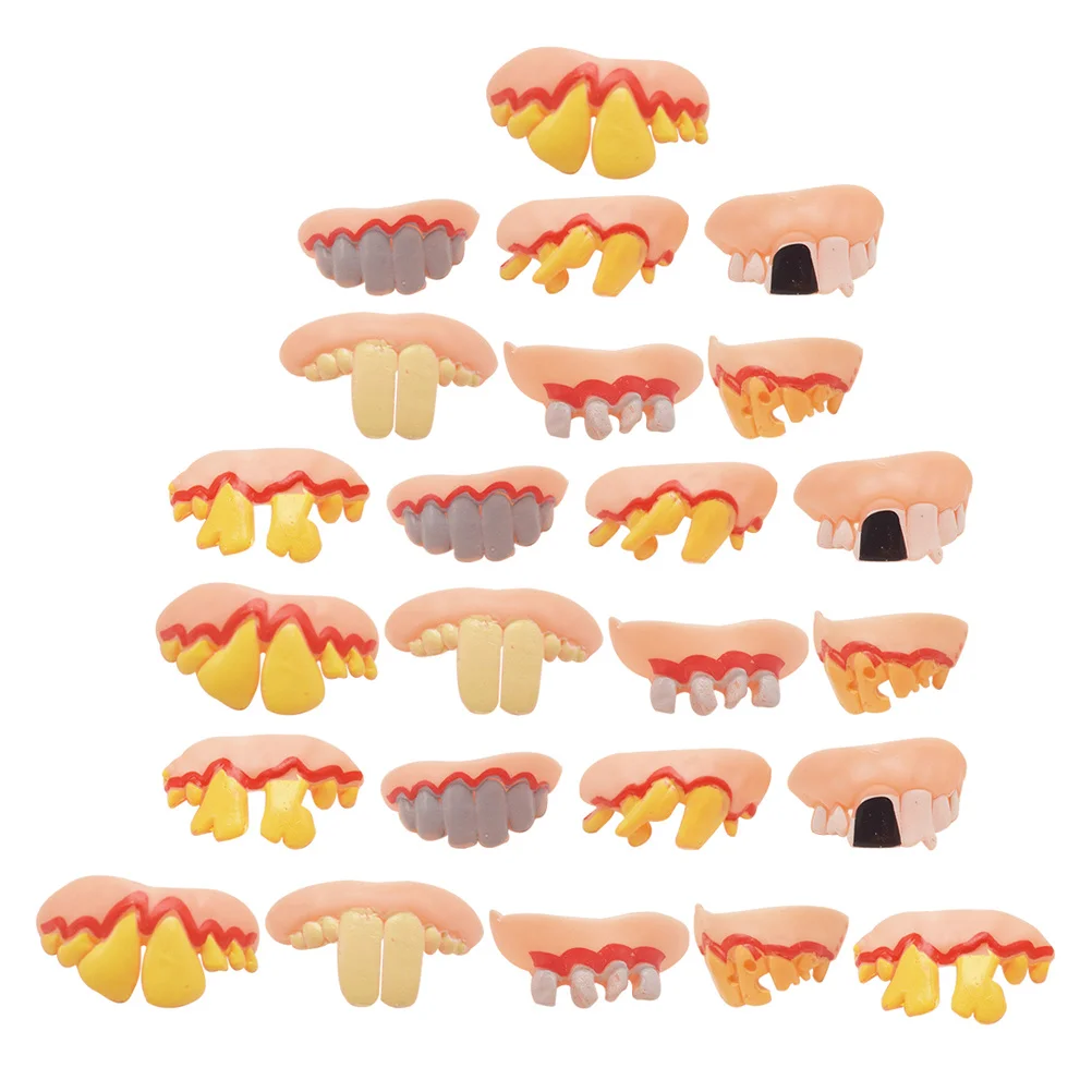 

30Pcs Halloween Fake Teeth Cosplay Party Funny Scary Dentures Horror Costume Accessories Ugly Teeth for Halloween Event
