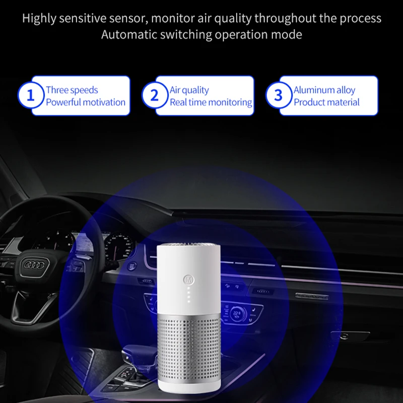 Mi Air Purifier For Home Ozone Generator HEPA Filters Portable Negative Ions Car Purifier Formaldehyde removal and sterilization