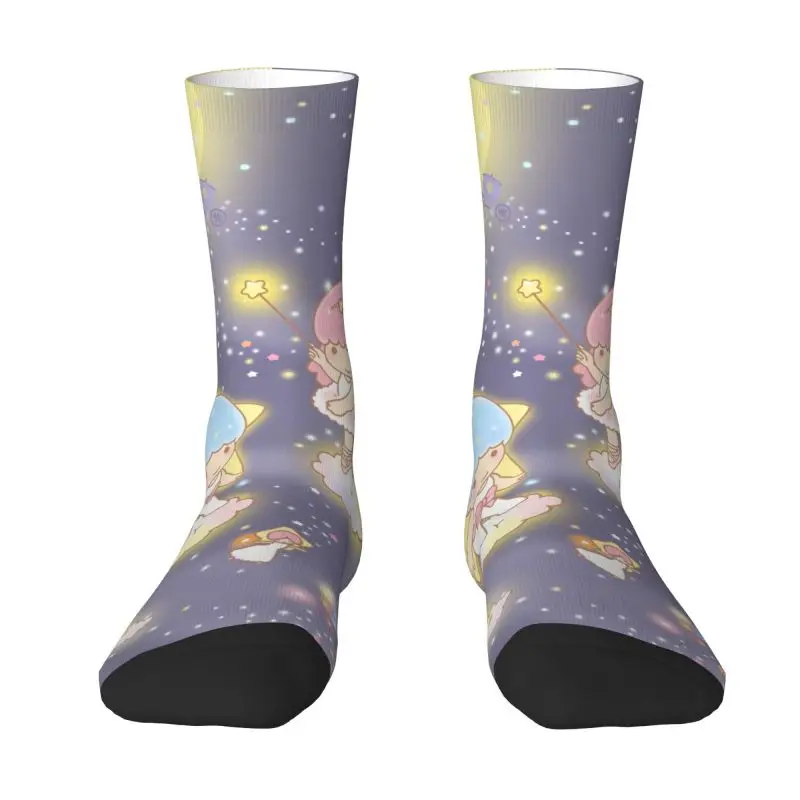 Custom Funny Little Twin Stars Sanrio Cartoon Kiki Lala Socks Women Men Warm 3D Printed Sports Football Socks