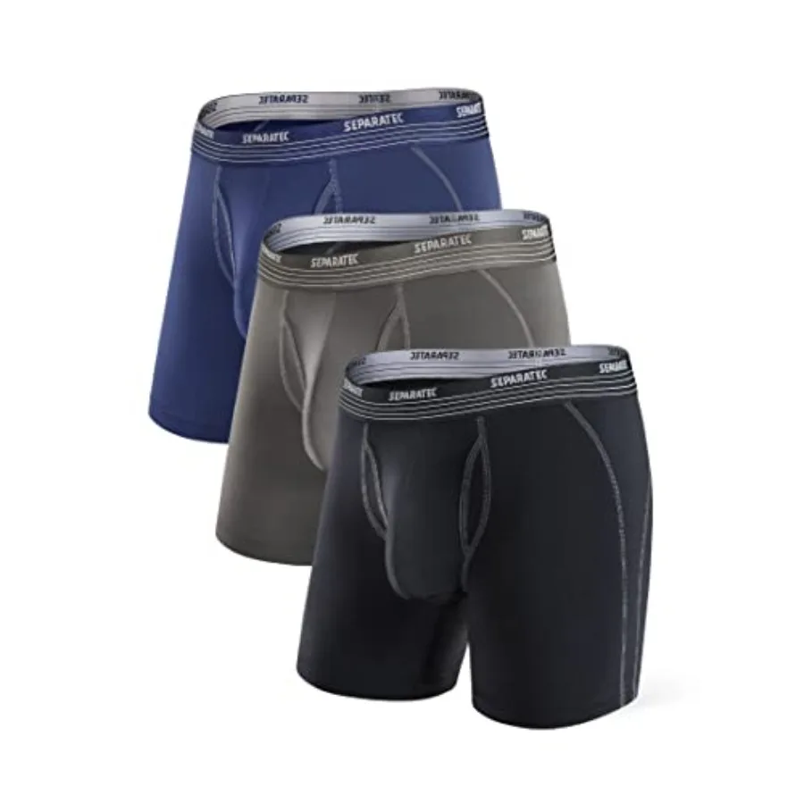 

Separatec Mens Underwear with Pouch for balls Anti Chafing Underwear Men Athletic Sport Performance Long Boxer Briefs Packs