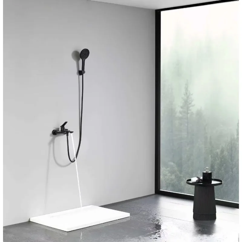 Modern Single-Handle Indoor in Wall Anti-Rust Polished Big Jet Soft Handheld Shower Head Shower System for Apartment Bathroom