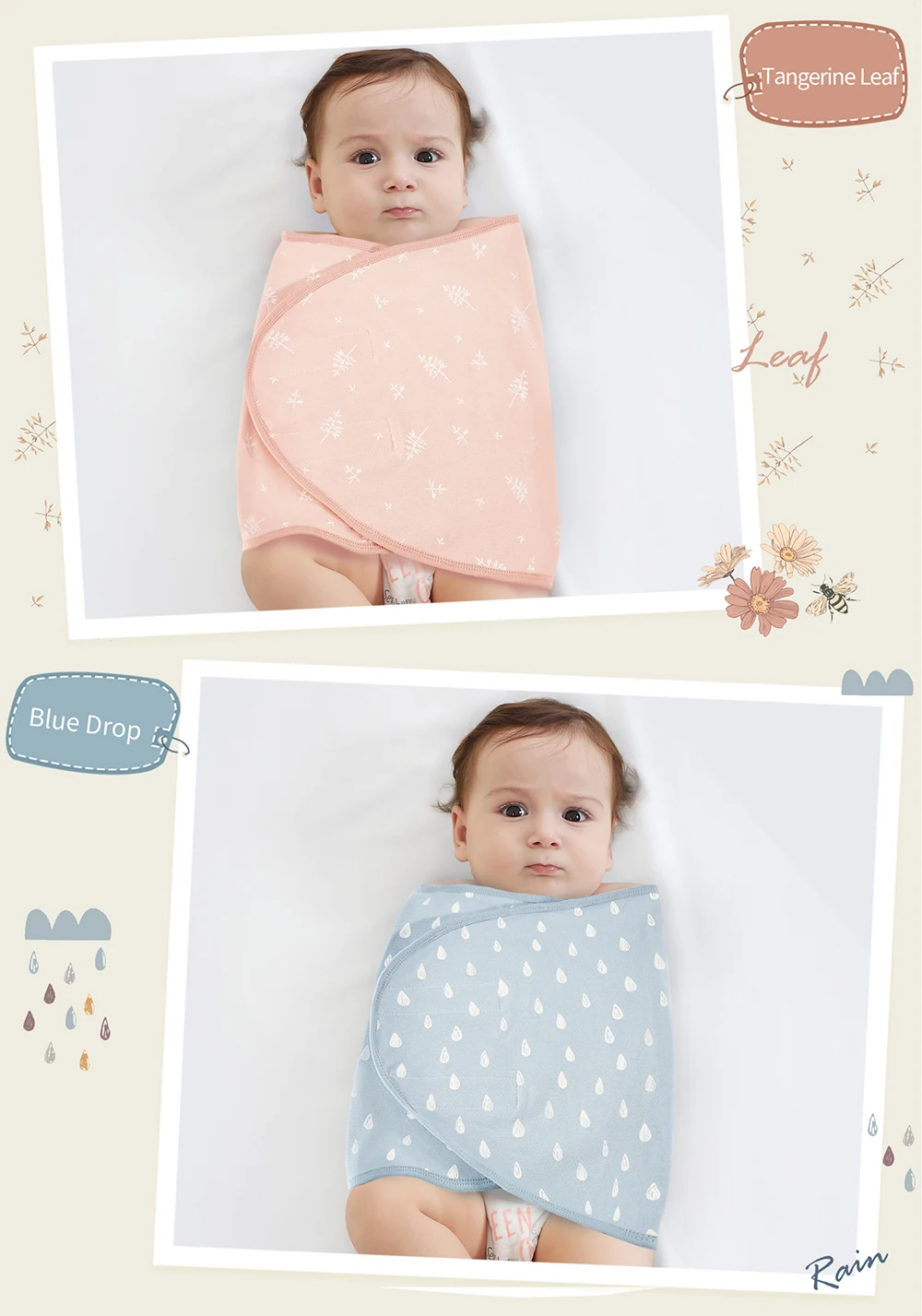 Bilayer Baby Wrap Decke Neugeborenen Baby Swaddle Krawatte Anti Startle Jump Decke Sommer Dünne Baumwolle Weiche Windel Ändern Decke – Detail 15