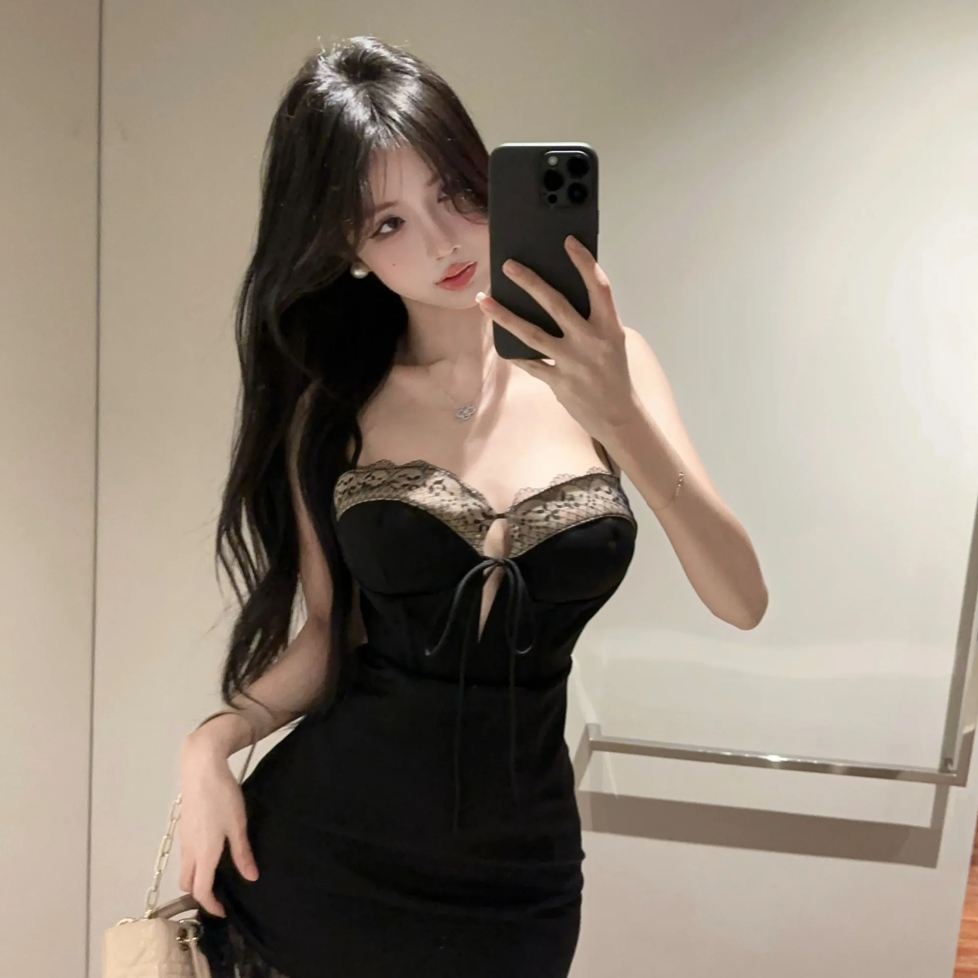 

Bla Lace Splice Strapl Bodycon ort Dr Sexy Slimming Wrap around Skirt High Waist Autumn New Sle Urban Commute