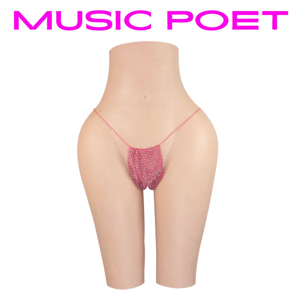 MUSIC POET Silicone Realistic Vagina Pants Crossdresser Pussy Transgender Artificial Sex Fake Enhancer Hip Lift  5CM Drag Queen