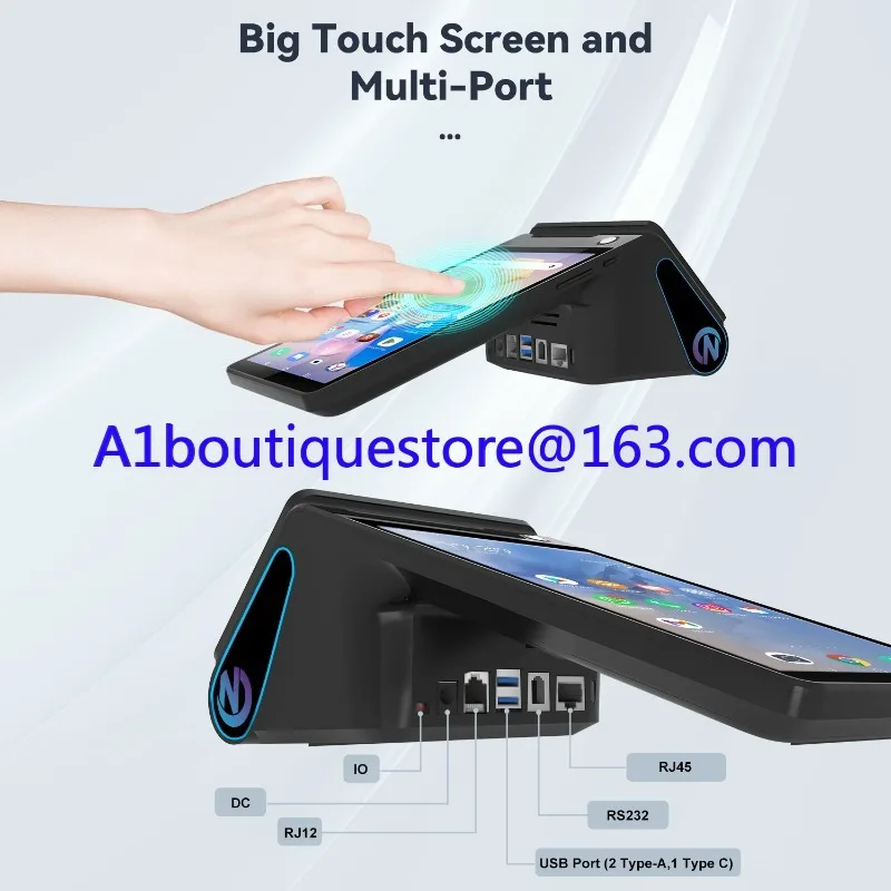 Android 14.0 Dual Screen 8 inch 3 gb + 16 gb/32 gb Handheld Pos Systeem 58mm Printer Z108 Nfc Kassa Epos Machine eindpunt