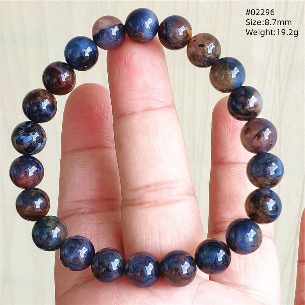 

Natural Blue Pietersite Round Beads Bracelet Stretch Jewelry Cat Eye Colorful Pietersite Healing Stone From Namibia AAAAAA