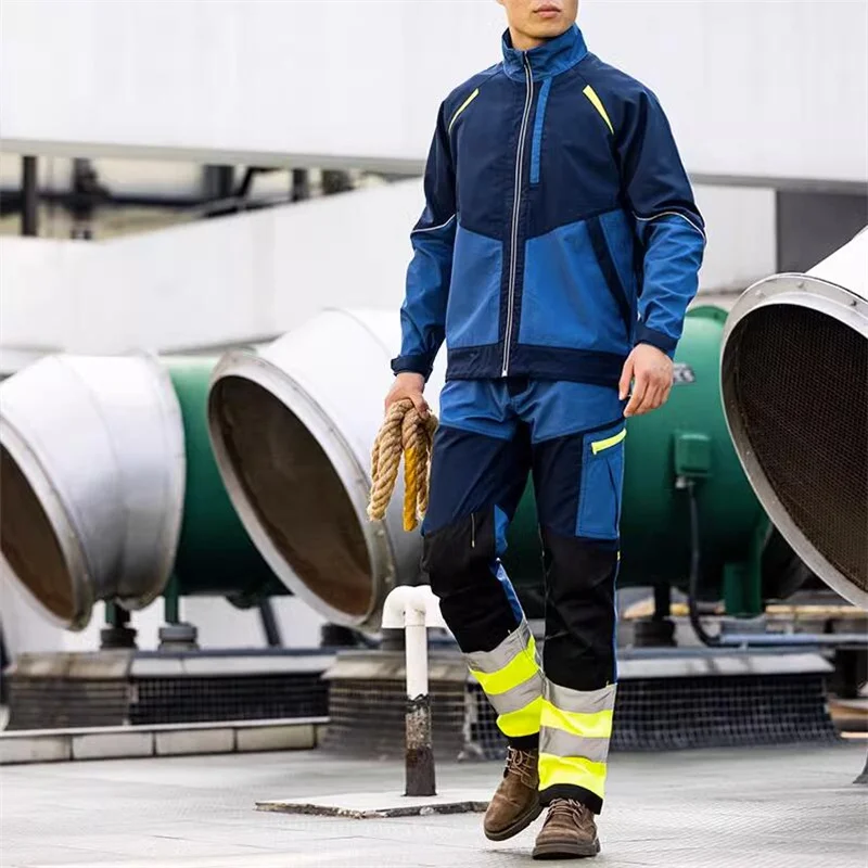 Imagem -04 - Calças Reflexivas de Alta Visibilidade para Homens Vestuário de Trabalho com Bolsos Roupas de Trabalho para Oficina