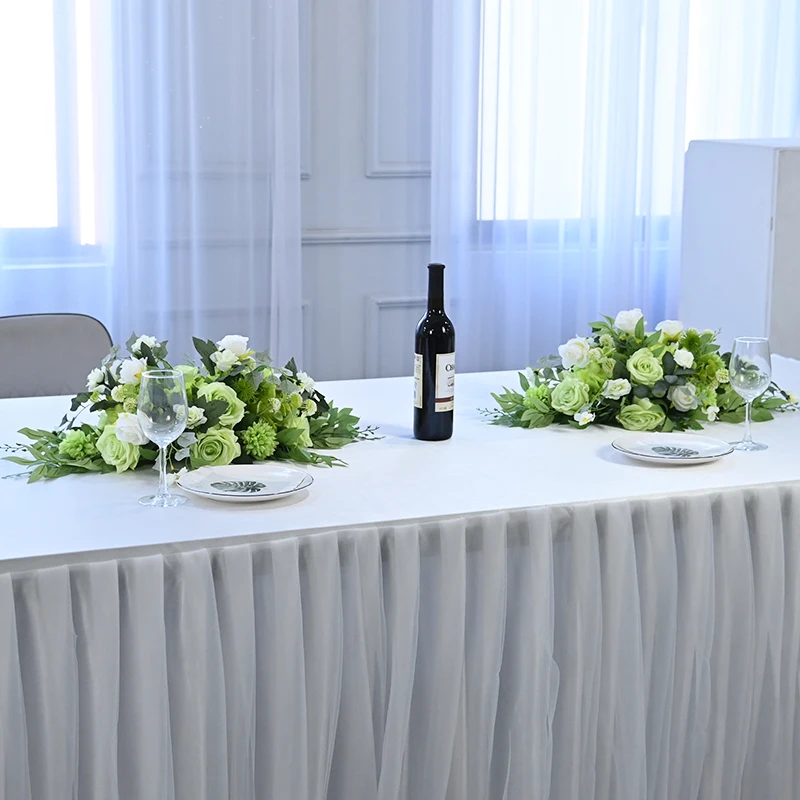 80 سنتيمتر إلى 35 سنتيمتر الأخضر الوردي الأبيض السحلية الجدول محور كرة زهرية الزفاف خلفية ديكور ترتيب الأزهار عداء الحدث الدعائم