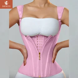 Fajas Colombianas Body Shapewear with Steel Bones Tummy Control Double Compression Waist Trainer Slimming Corset Post Op Surgery